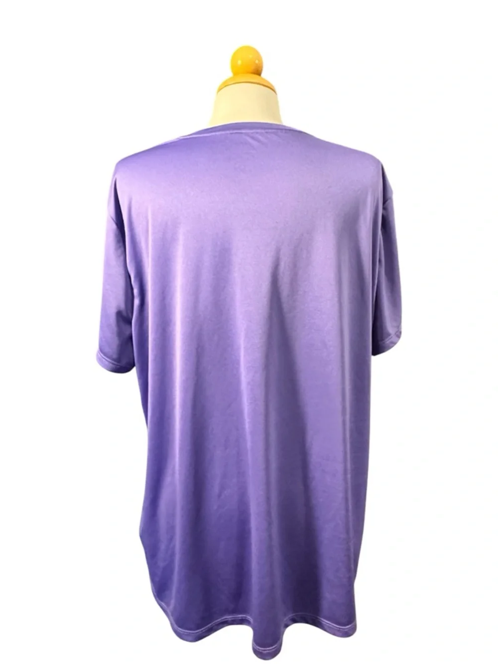 2 Pack Just My Size Active V-Neck Tops in Turquoise and Purple - Picture 5 of 9